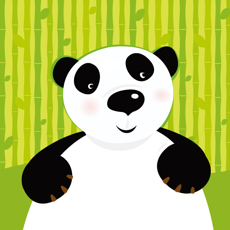 Cute panda honest vector material
