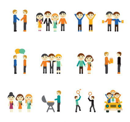 16 of the cartoon character icon vector material
