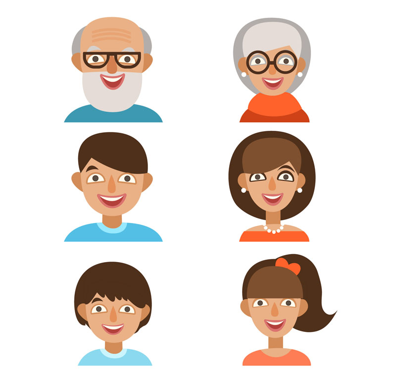 6 Vector cartoon family member Avatar