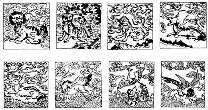 Chinese classical vector of the material 24