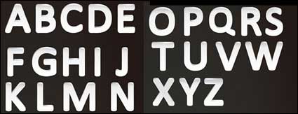 Letters and three-dimensional digital vector material