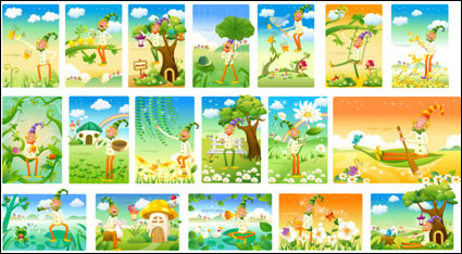 Clown and the landscape Vector Series