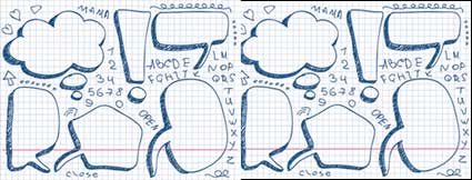 Lovely hand-painted bubble dialogue vector material