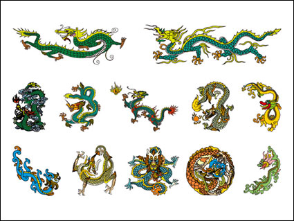 Chinese Classical Dragon Vector material of 4