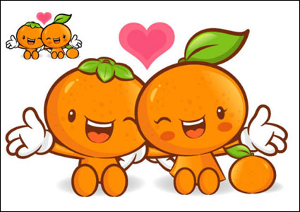 Super love cartoon fruit vector material 1
