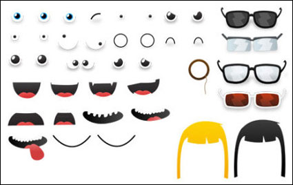 Cartoon monster convertible element vector material