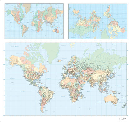 3 Vector map of the world plan		