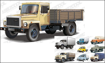 9 trucks Vector