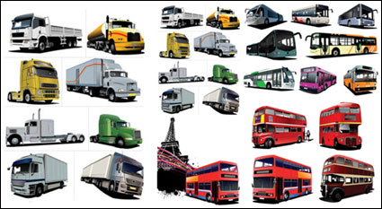 A variety of large vehicles Vector