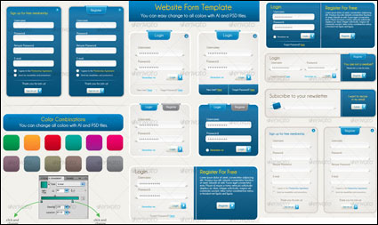 Vector register and login form