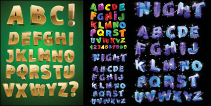 Three-dimensional letters Vector