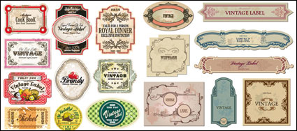 Classic European-style bottle labels and stickers - vector material