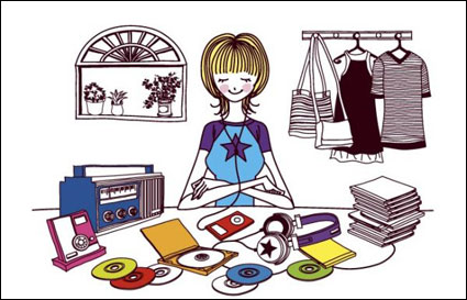 Simple drawing female vector 4