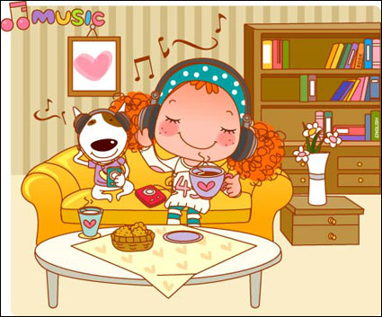 The bulk of the girls living vector 11