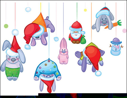 Cute Santa Claus with rabbit Vector