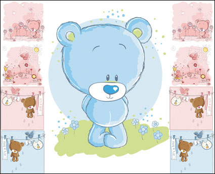 Cute cartoon bear - vector material