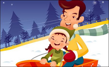 iClickart Cartoon Family illustrator vector material -15