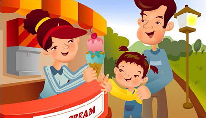 iClickart Cartoon Family illustrator vector material -9