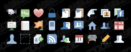 facebook style icon vector material