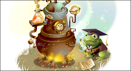 Exquisite style cartoon illustrations vector material-7